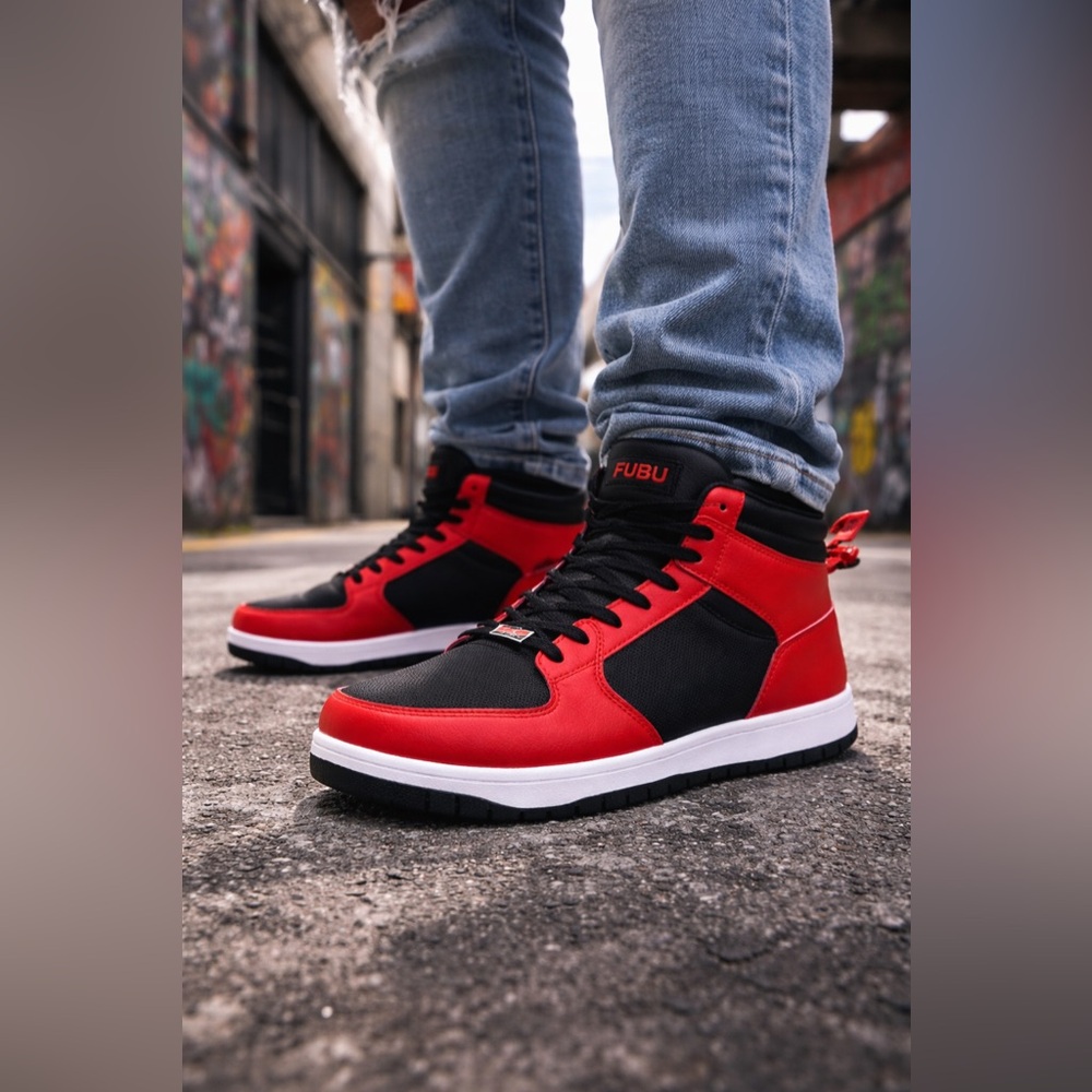 FUBU Bold Red and Black Sneakers